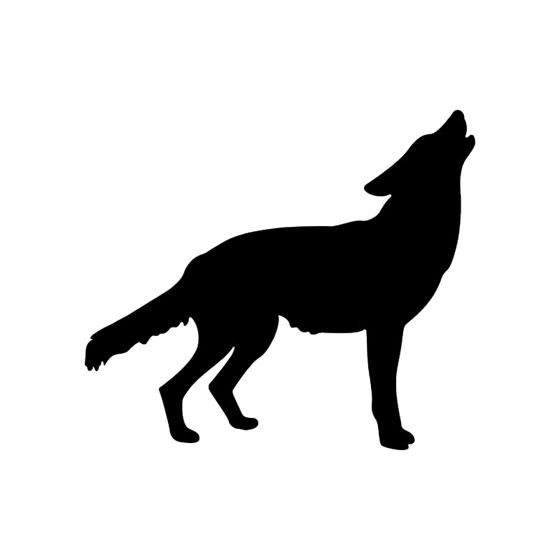 Wolf Silhouette Vinyl Decal | Howling Wolf Car Sticker | Aarna Kraft Canada - Black