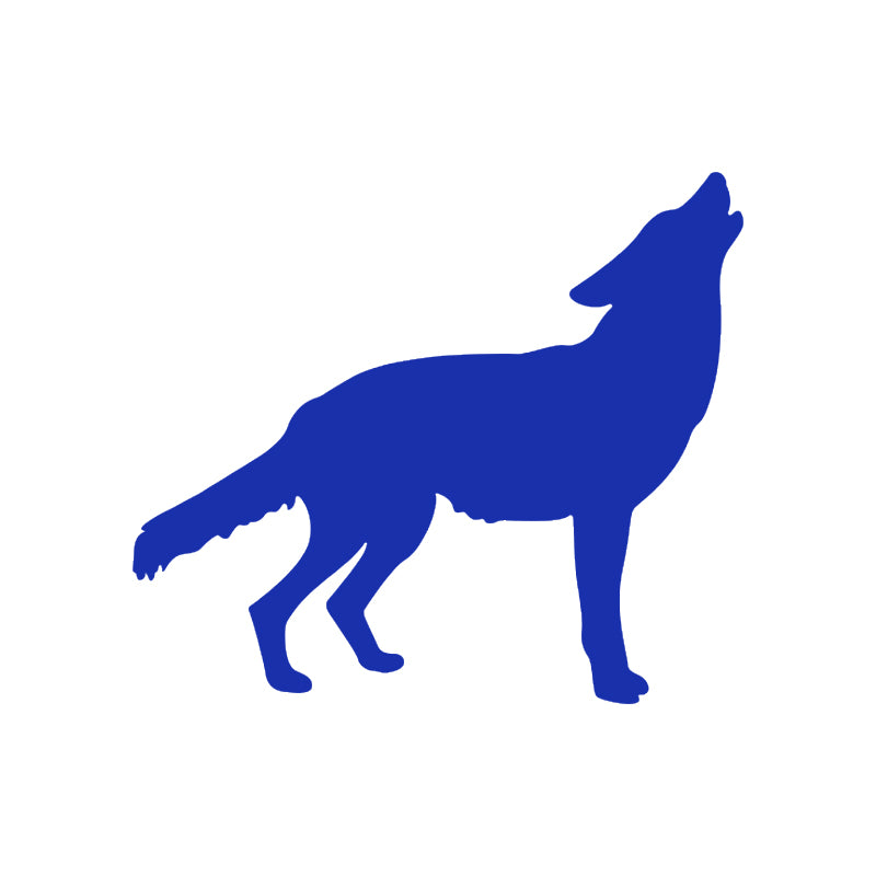 Wolf Silhouette Vinyl Decal | Howling Wolf Car Sticker | Aarna Kraft Canada - Blue