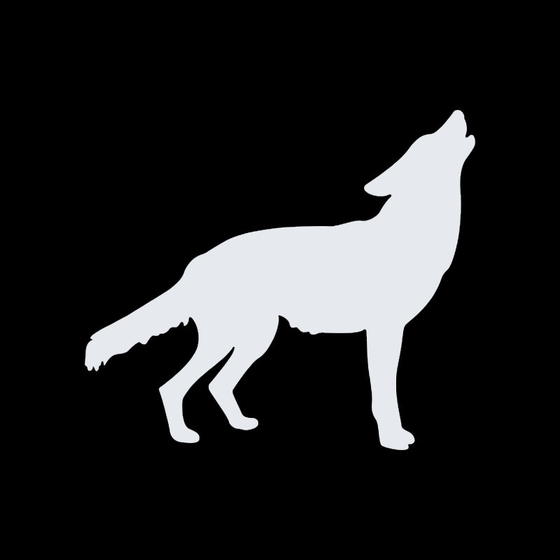 Wolf Silhouette Vinyl Decal | Howling Wolf Car Sticker | Aarna Kraft Canada - Matte White