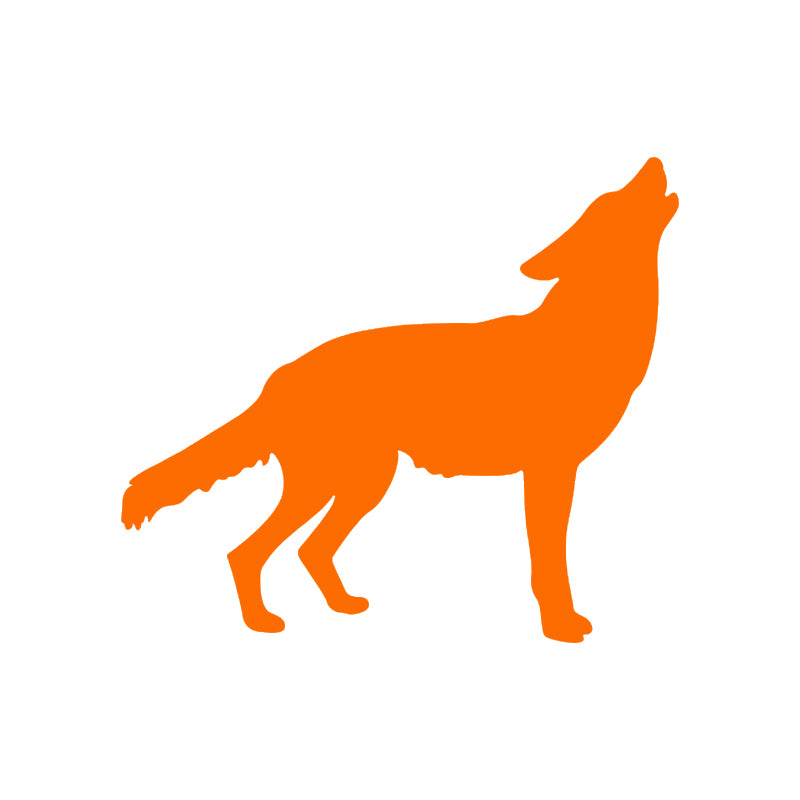 Wolf Silhouette Vinyl Decal | Howling Wolf Car Sticker | Aarna Kraft Canada - Orange