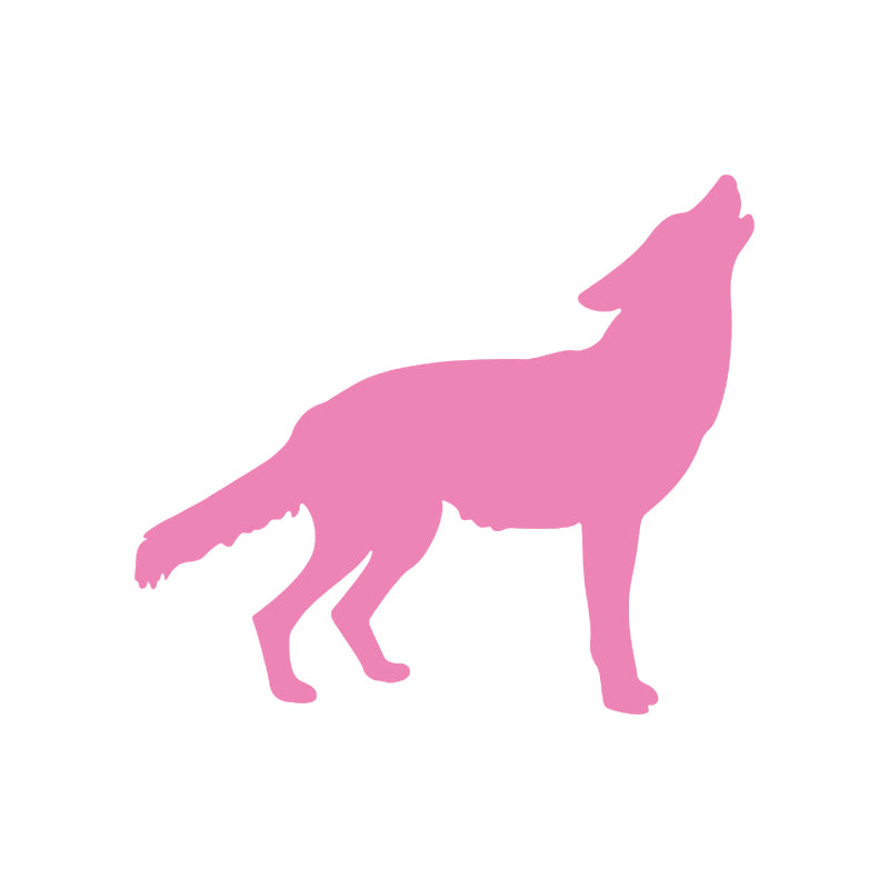 Wolf Silhouette Vinyl Decal | Howling Wolf Car Sticker | Aarna Kraft Canada - Pink