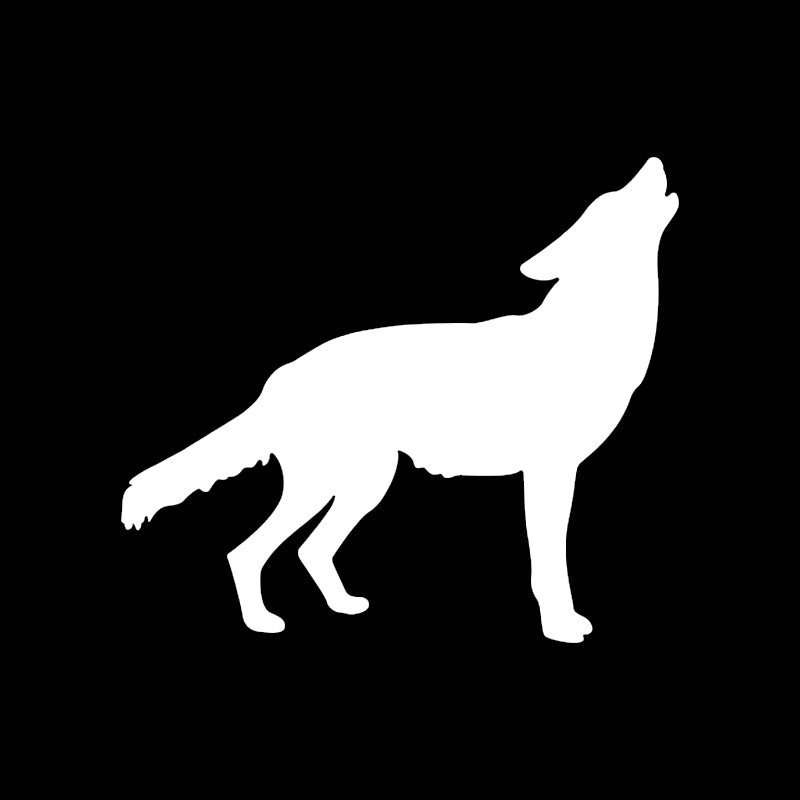 Wolf Silhouette Vinyl Decal | Howling Wolf Car Sticker | Aarna Kraft Canada - White