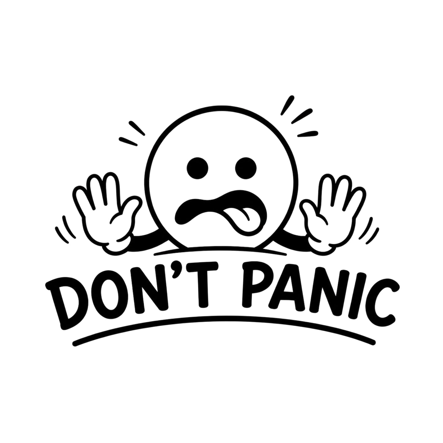 Black Don't Panic vinyl decal for cars and trucks