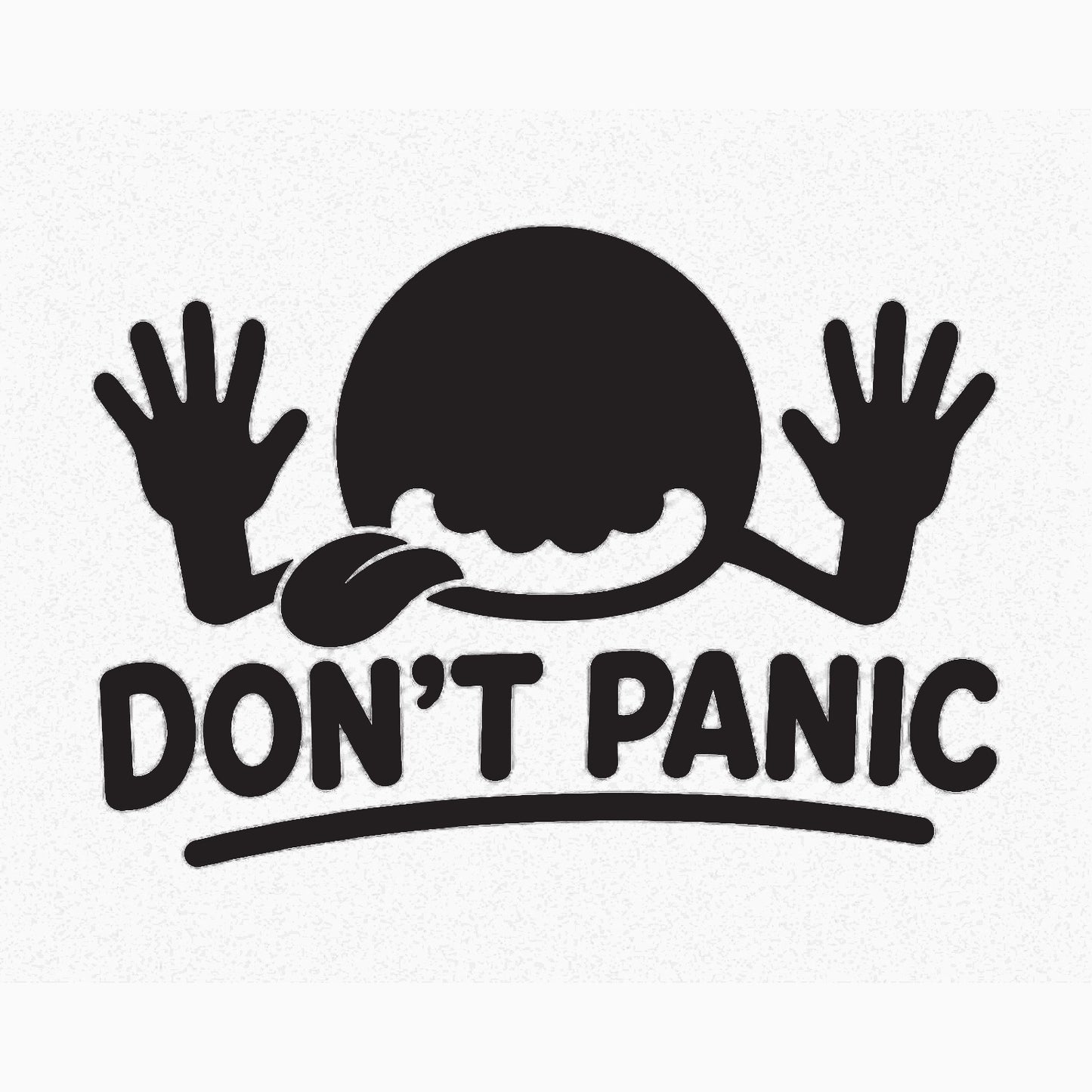 Black Don't Panic vinyl decal for car window