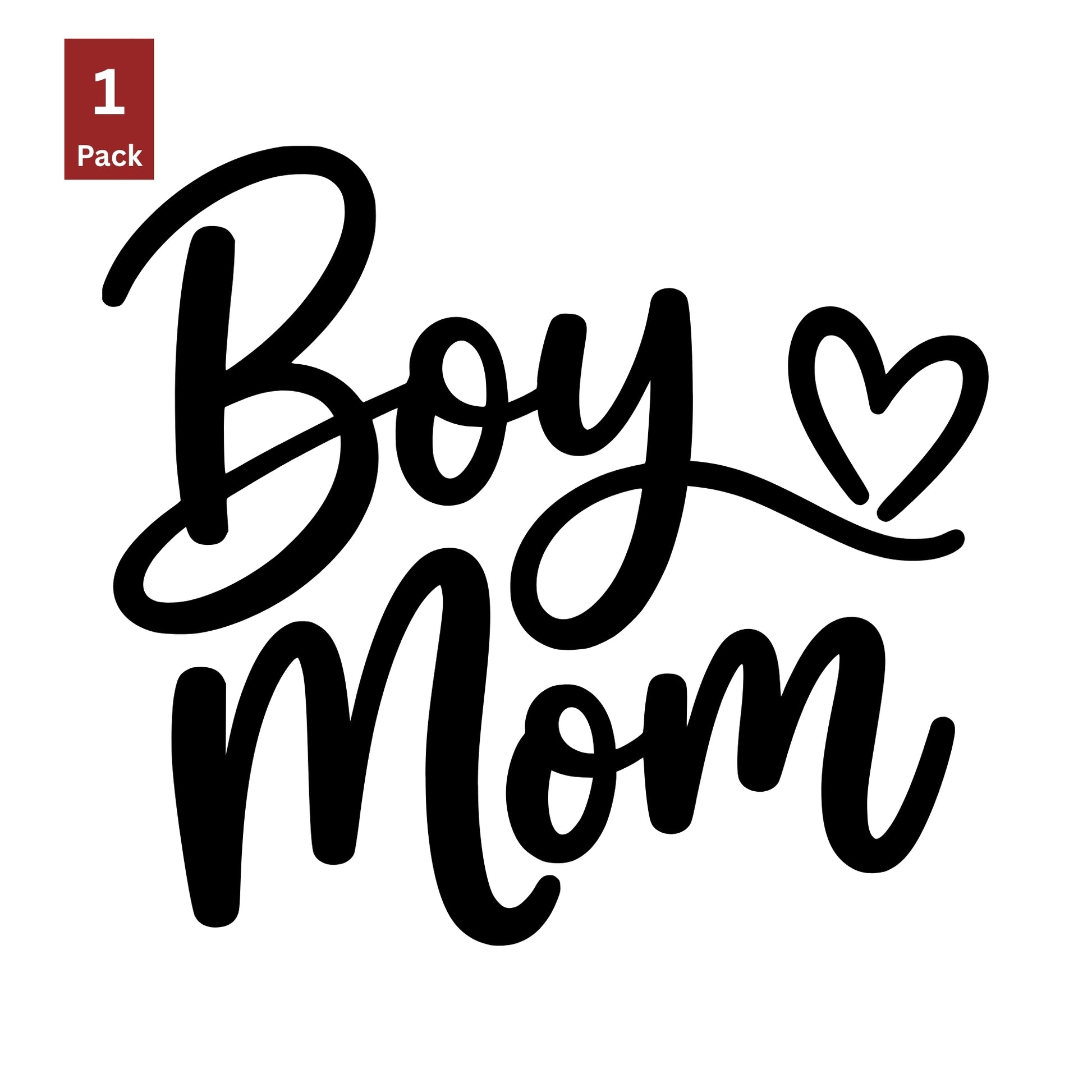 Black Boy Mom vinyl decal for car window – 1 pack
