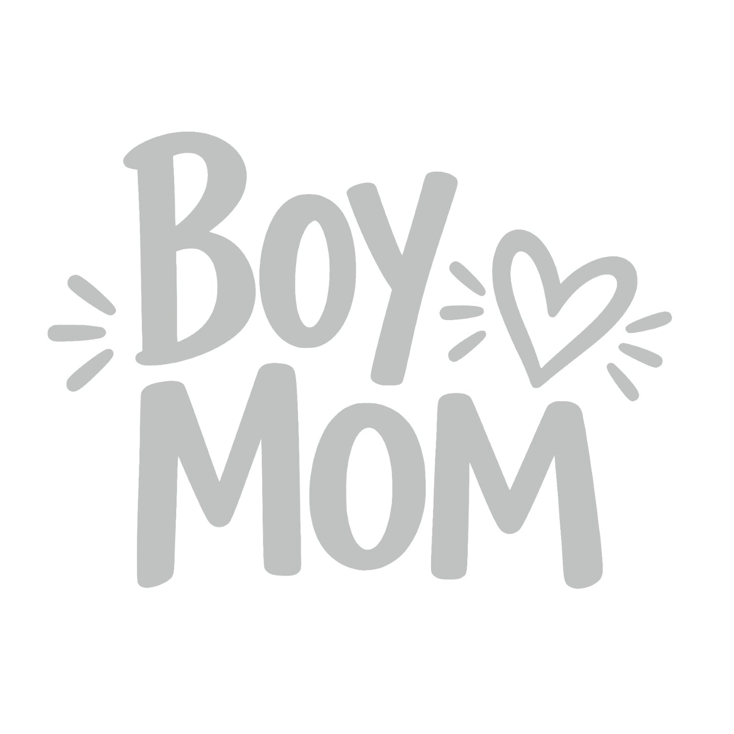 Light Grey Boy Mom window decal