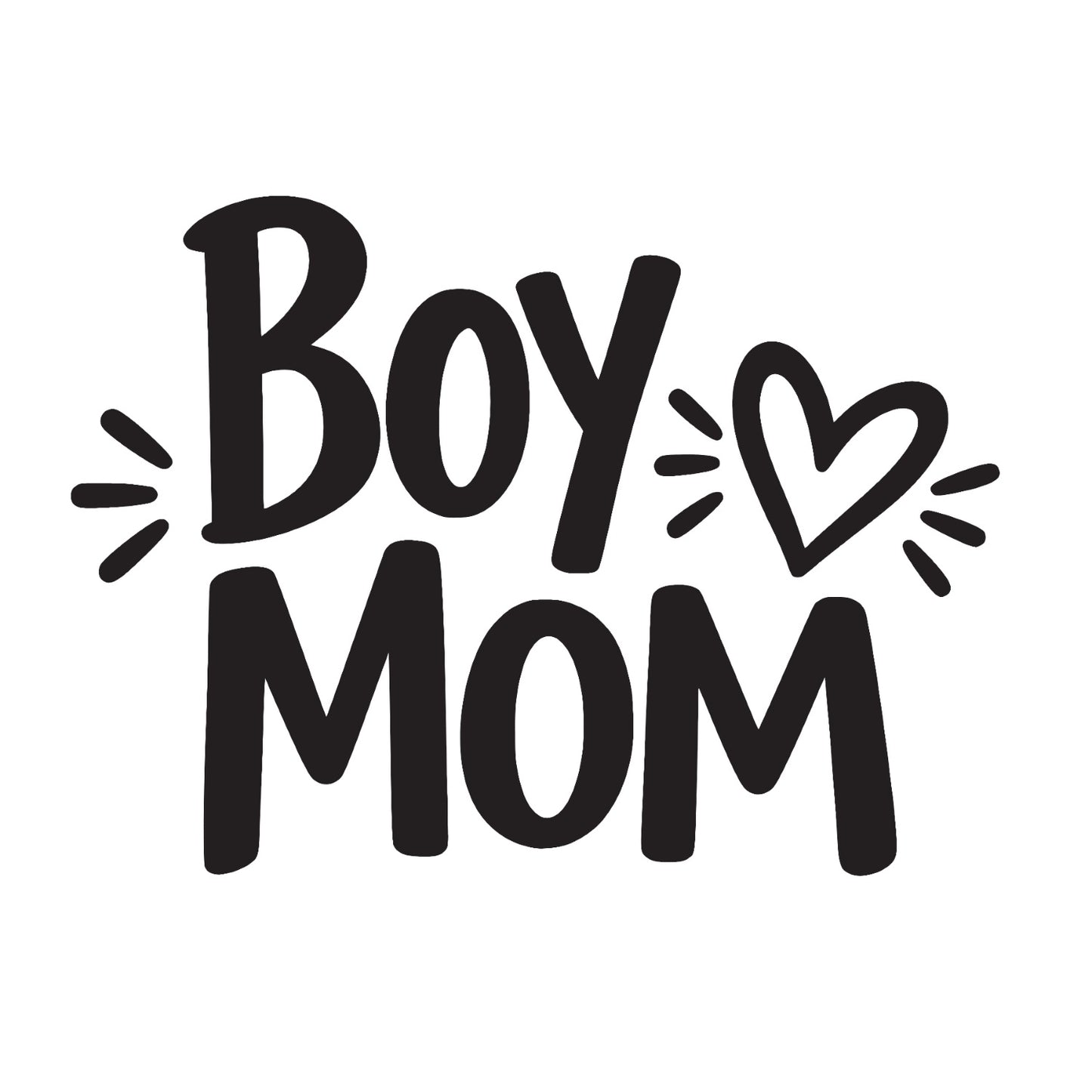Matte Black Boy Mom window decal