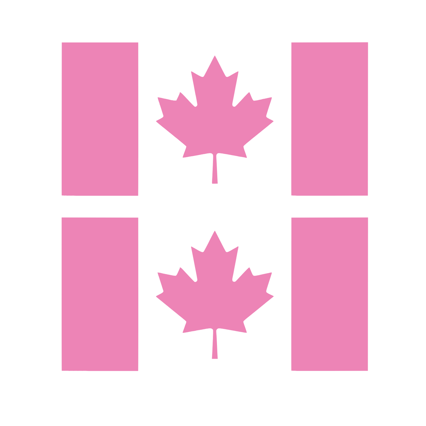 Canada Flag Vinyl Decal 2 Pack – Baby Pink Die-Cut Outdoor Stickers