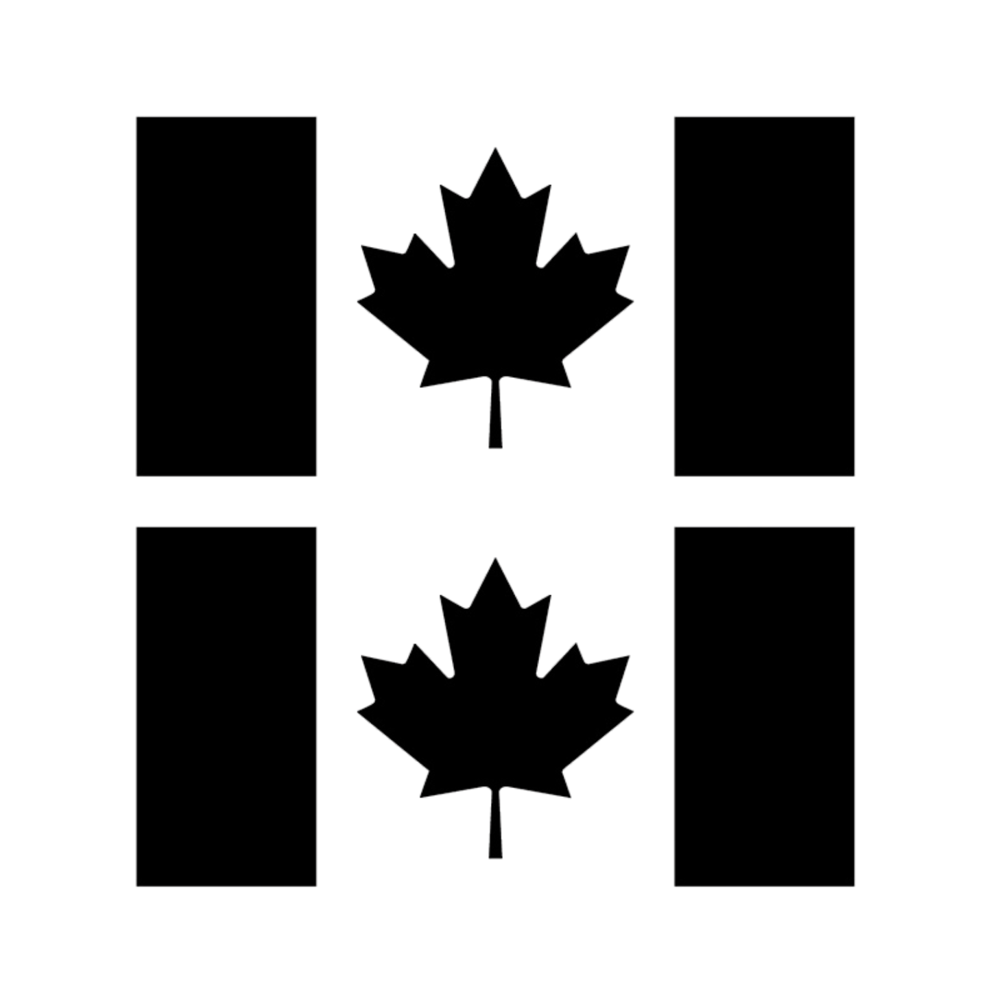 Canada Flag Vinyl Decal 2 Pack – Black Die-Cut Outdoor Stickers
