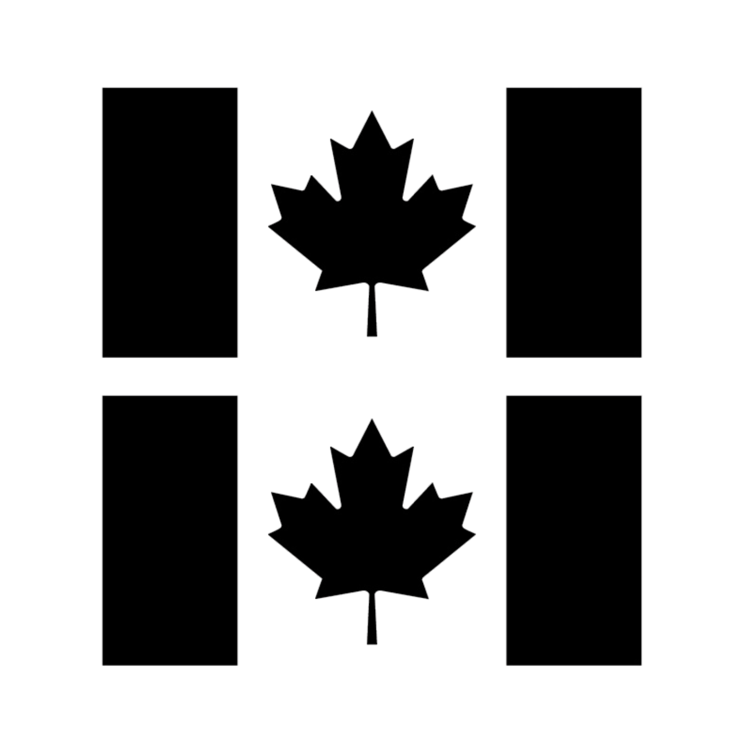 Canada Flag Vinyl Decal 2 Pack – Black Die-Cut Outdoor Stickers