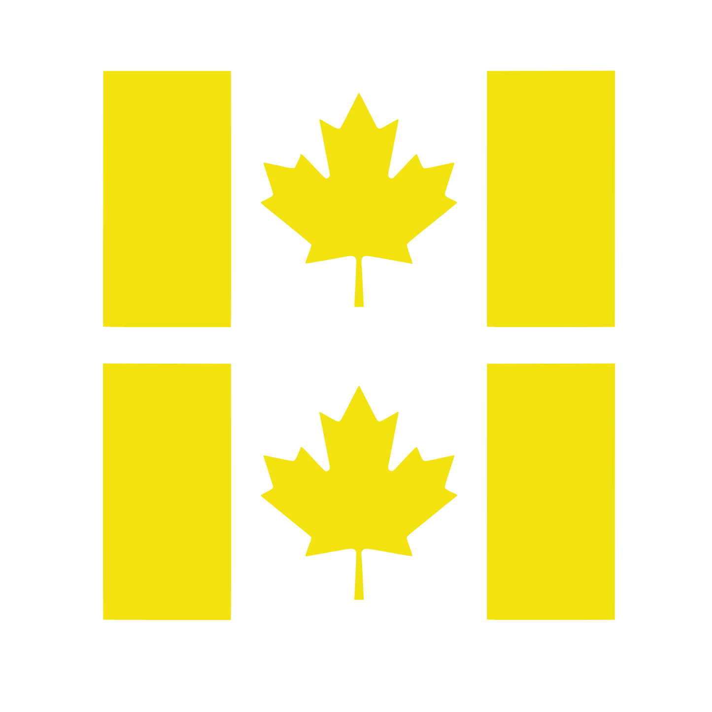 Canada Flag Vinyl Decal 2 Pack – Brimstone Yellow Die-Cut Outdoor Stickers