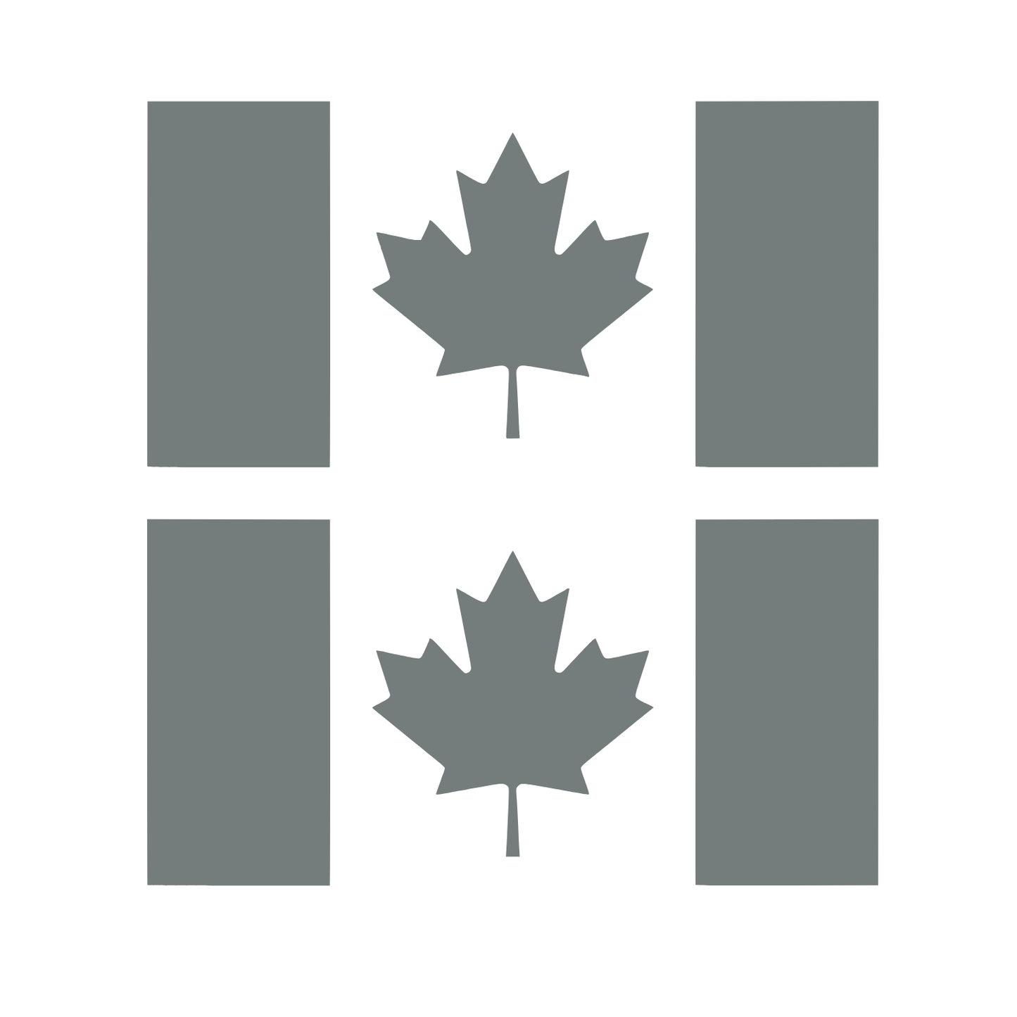 Canada Flag Vinyl Decal 2 Pack – Grey Die-Cut Outdoor Stickers