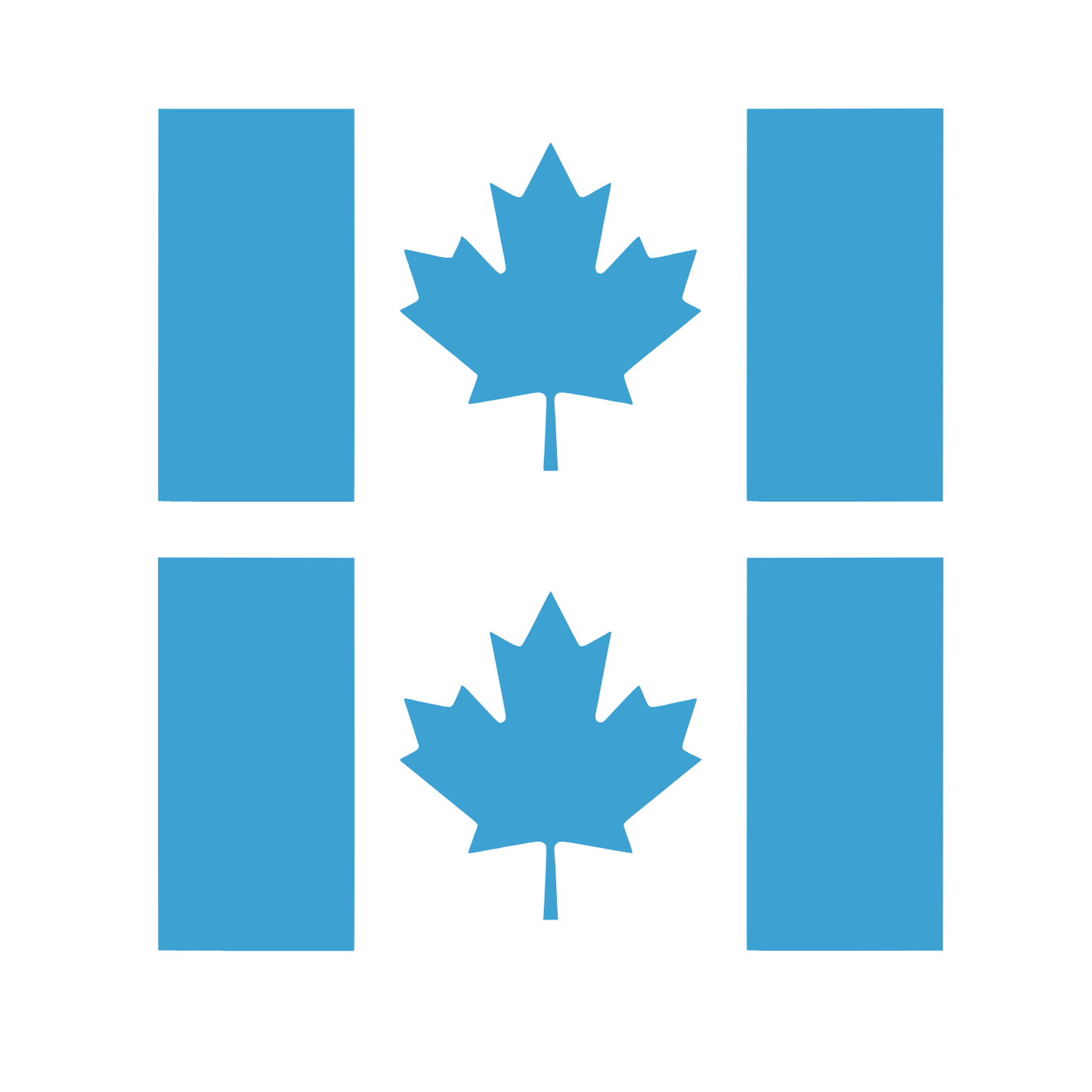 Canada Flag Vinyl Decal 2 Pack – Light Blue Die-Cut Outdoor Stickers