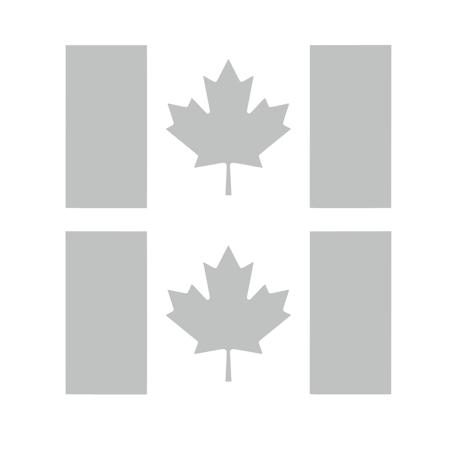 Canada Flag Vinyl Decal 2 Pack – Light Grey Die-Cut Outdoor Stickers