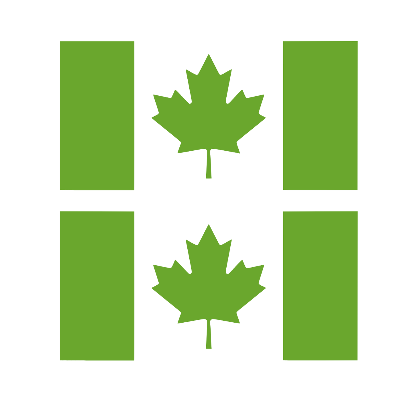 Canada Flag Vinyl Decal 2 Pack – Lime Green Die-Cut Outdoor Stickers