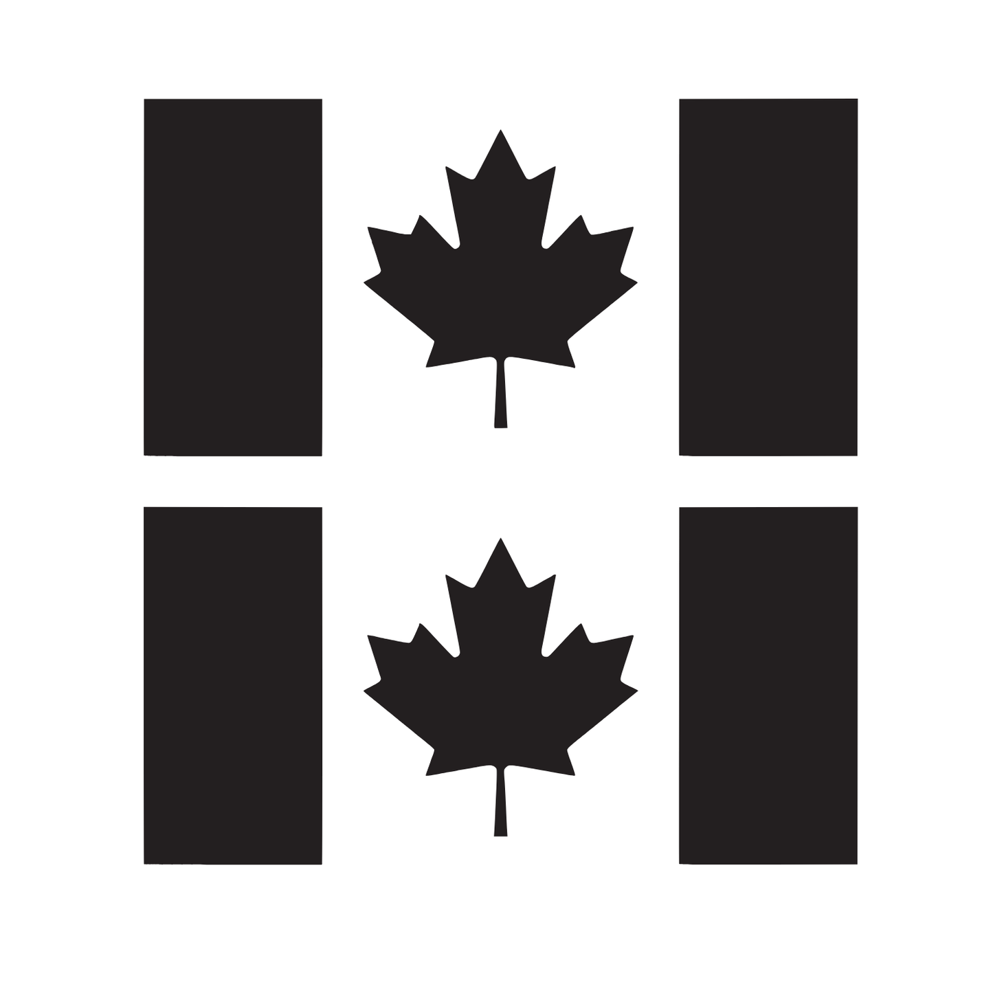 Canada Flag Vinyl Decal 2 Pack – Matte Black Die-Cut Outdoor Stickers