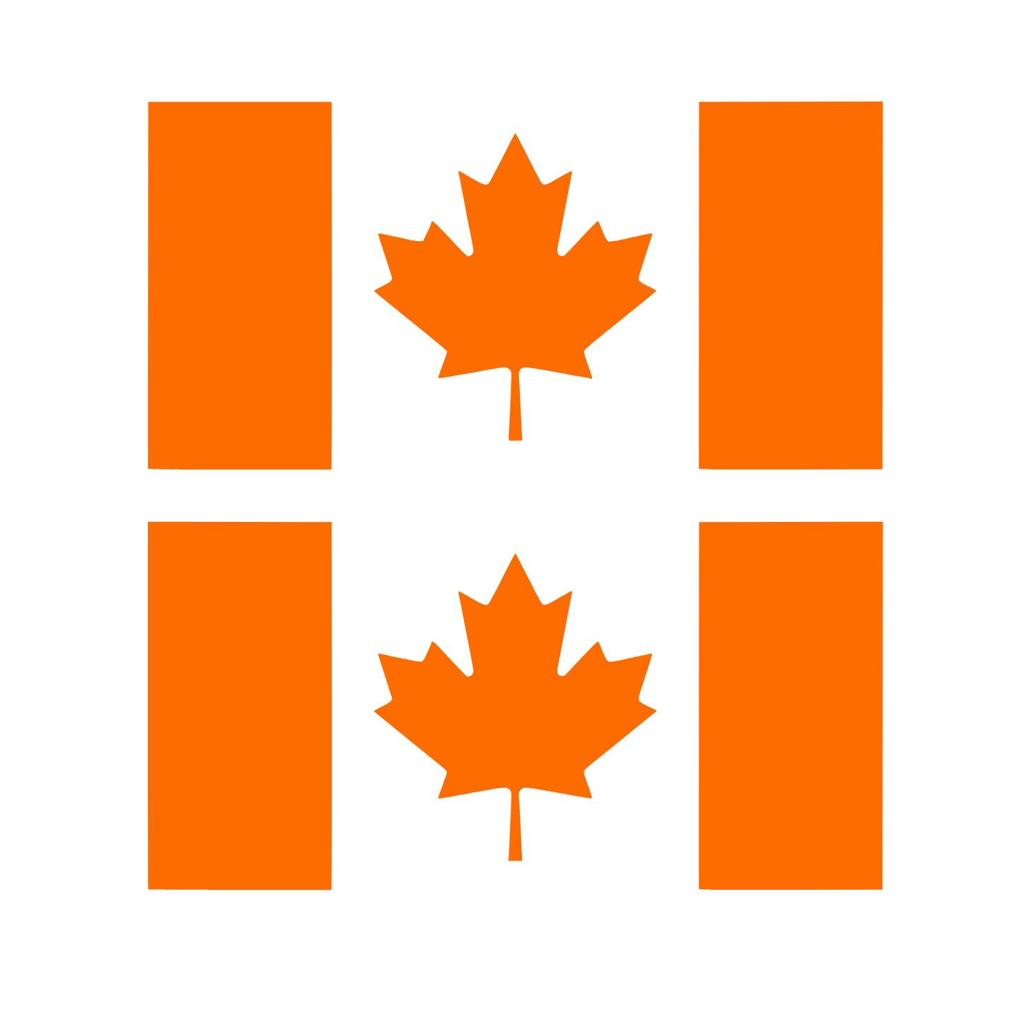 Canada Flag Vinyl Decal 2 Pack – Orange Die-Cut Outdoor Stickers