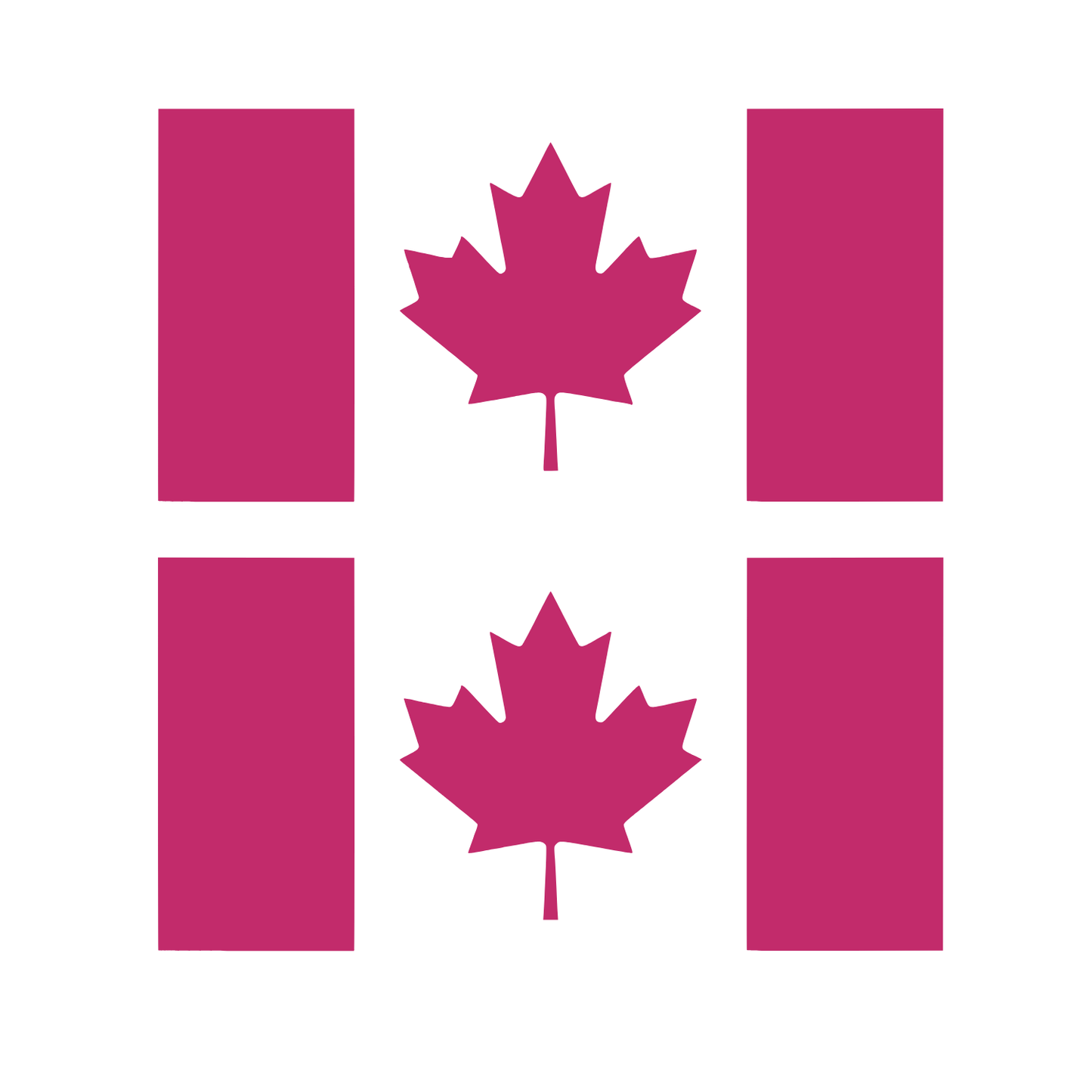 Canada Flag Vinyl Decal 2 Pack – Pink Die-Cut Outdoor Stickers