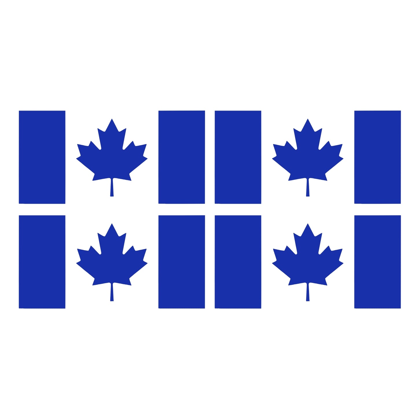 Four Blue Canada Flag Vinyl Decals