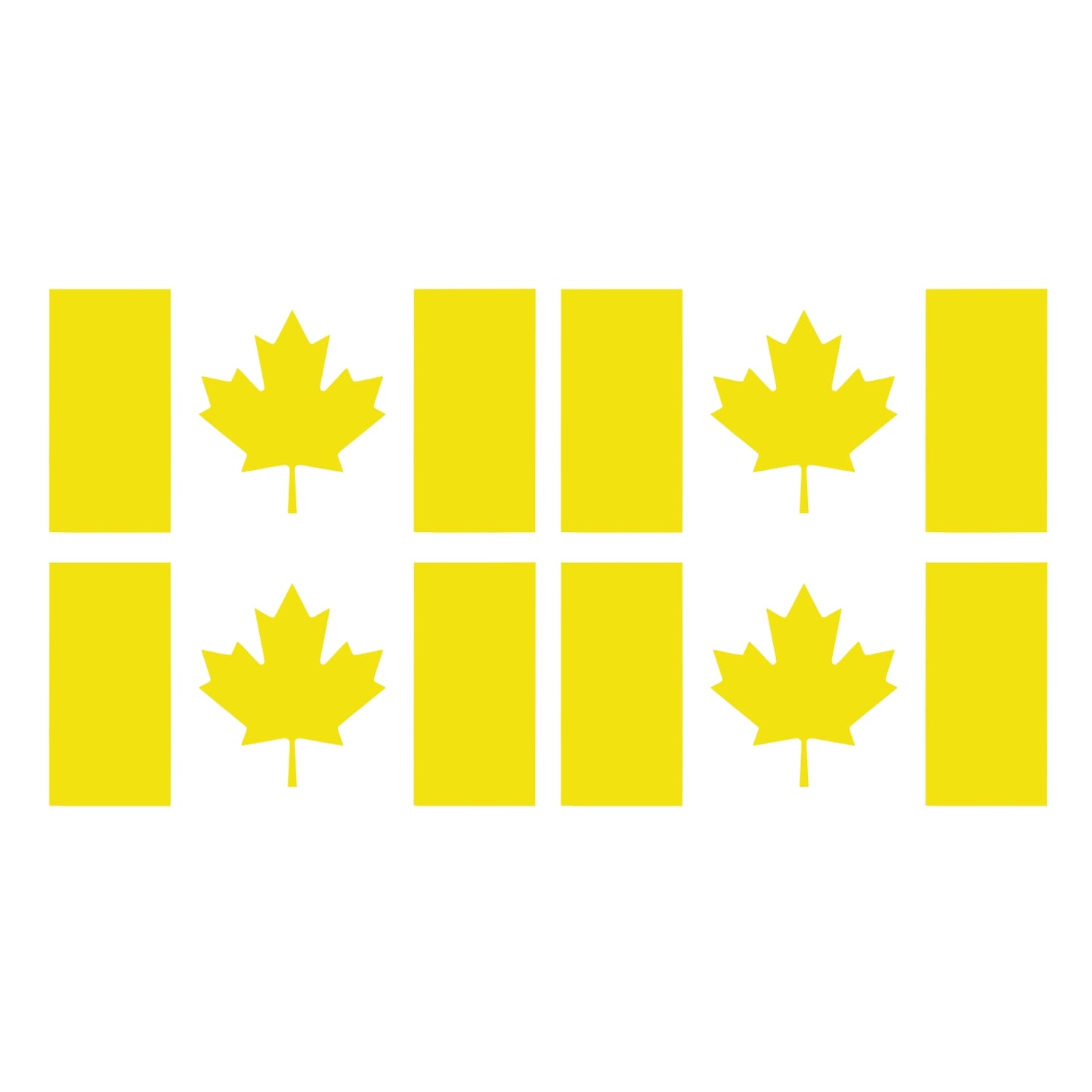 Four Brimstone Yellow Canada Flag Vinyl Decals