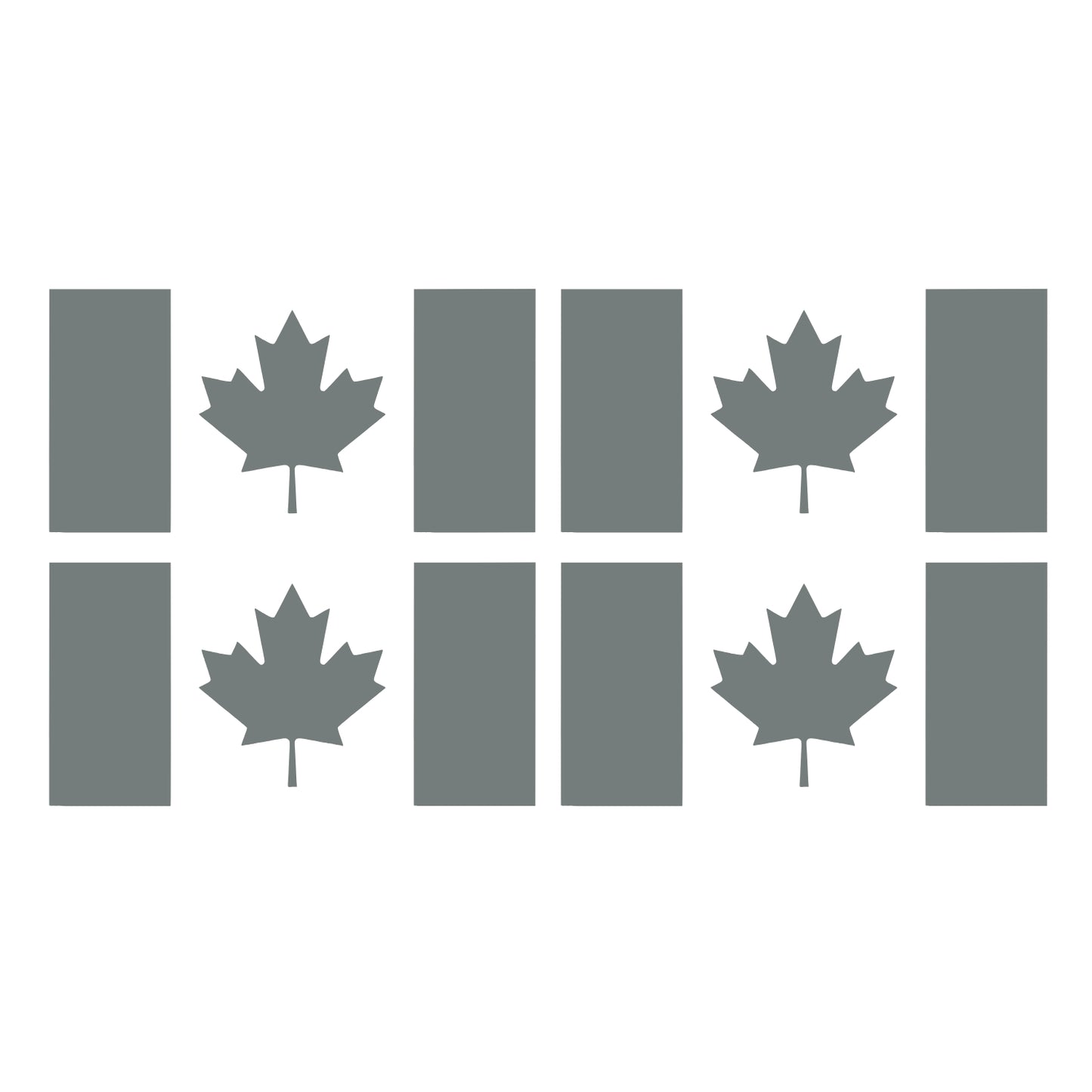 Four Grey Canada Flag Vinyl Decals