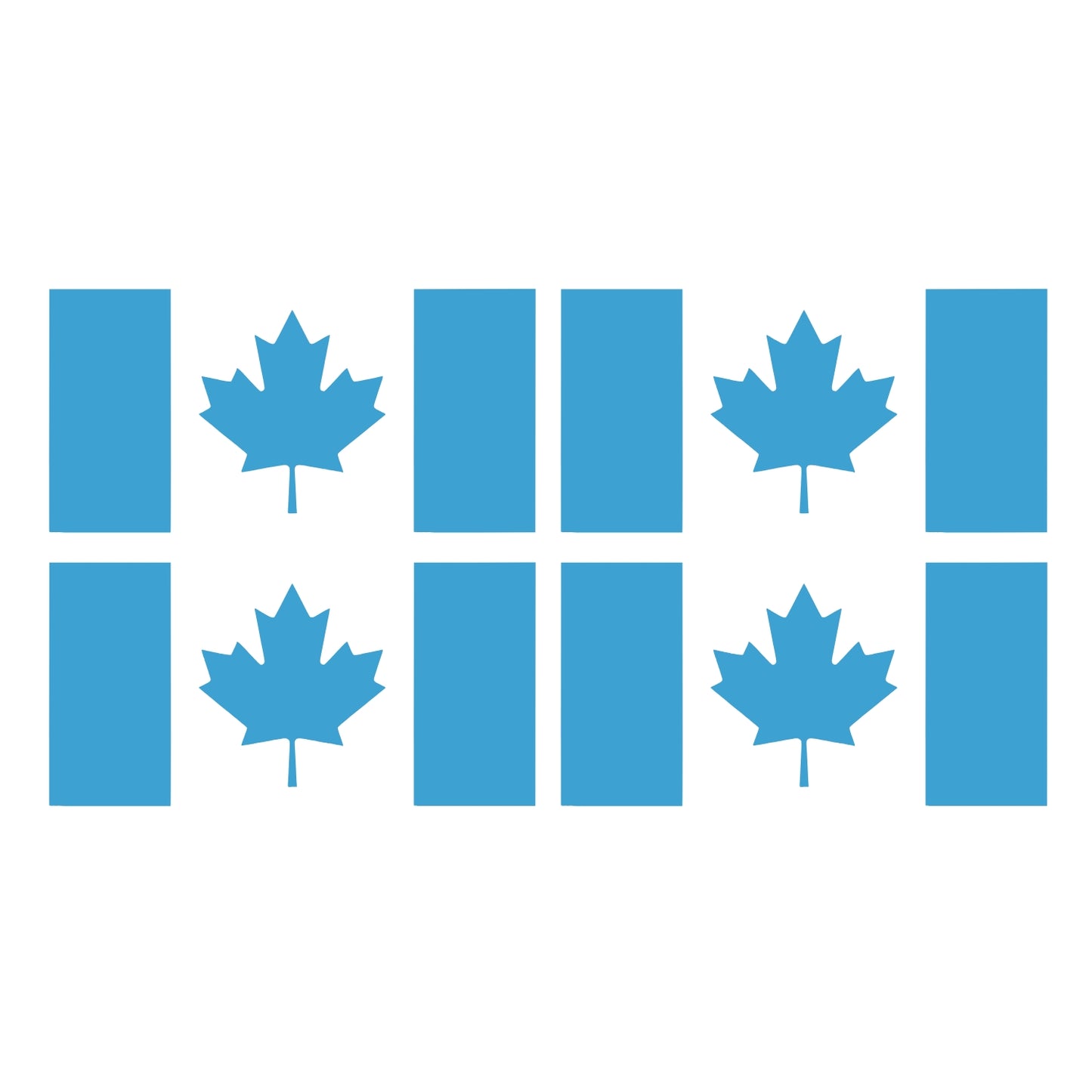 Four Light Blue Canada Flag Vinyl Decals