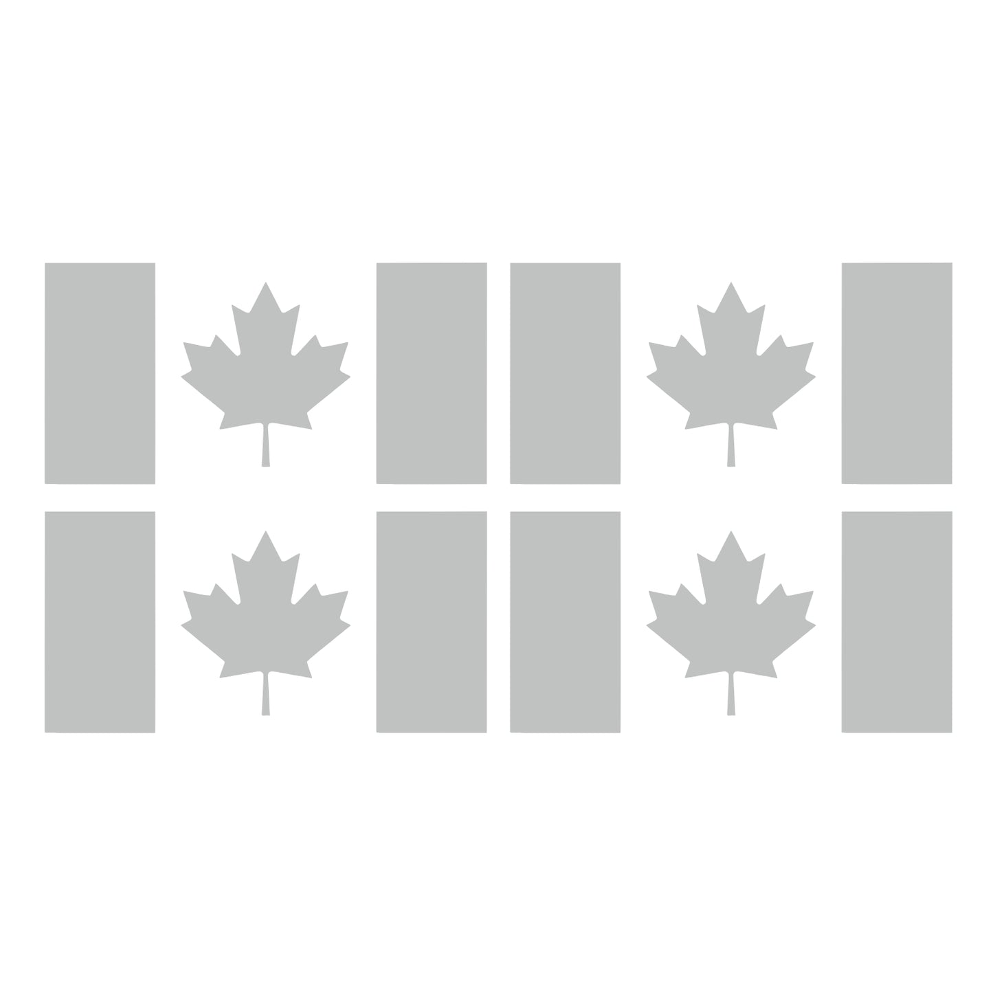 Four Light Grey Canada Flag Vinyl Decals