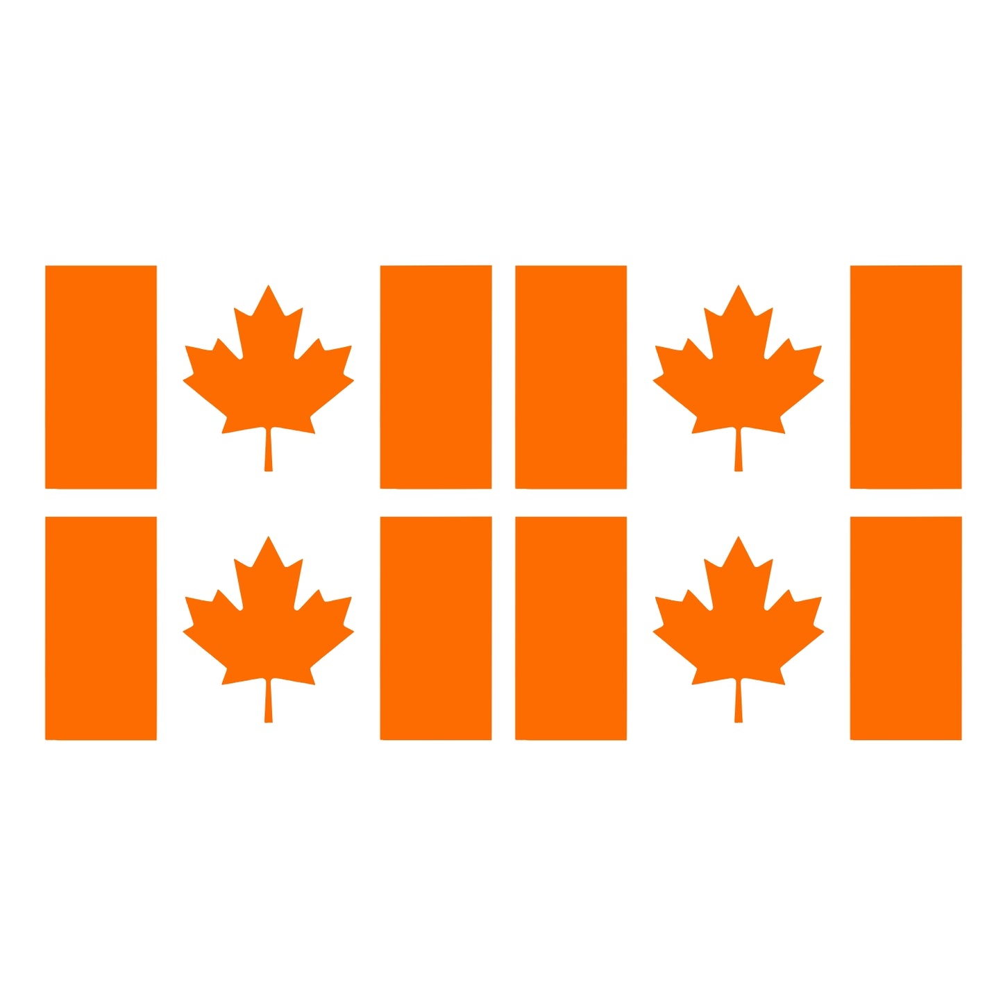 Four Orange Canada Flag Vinyl Decals