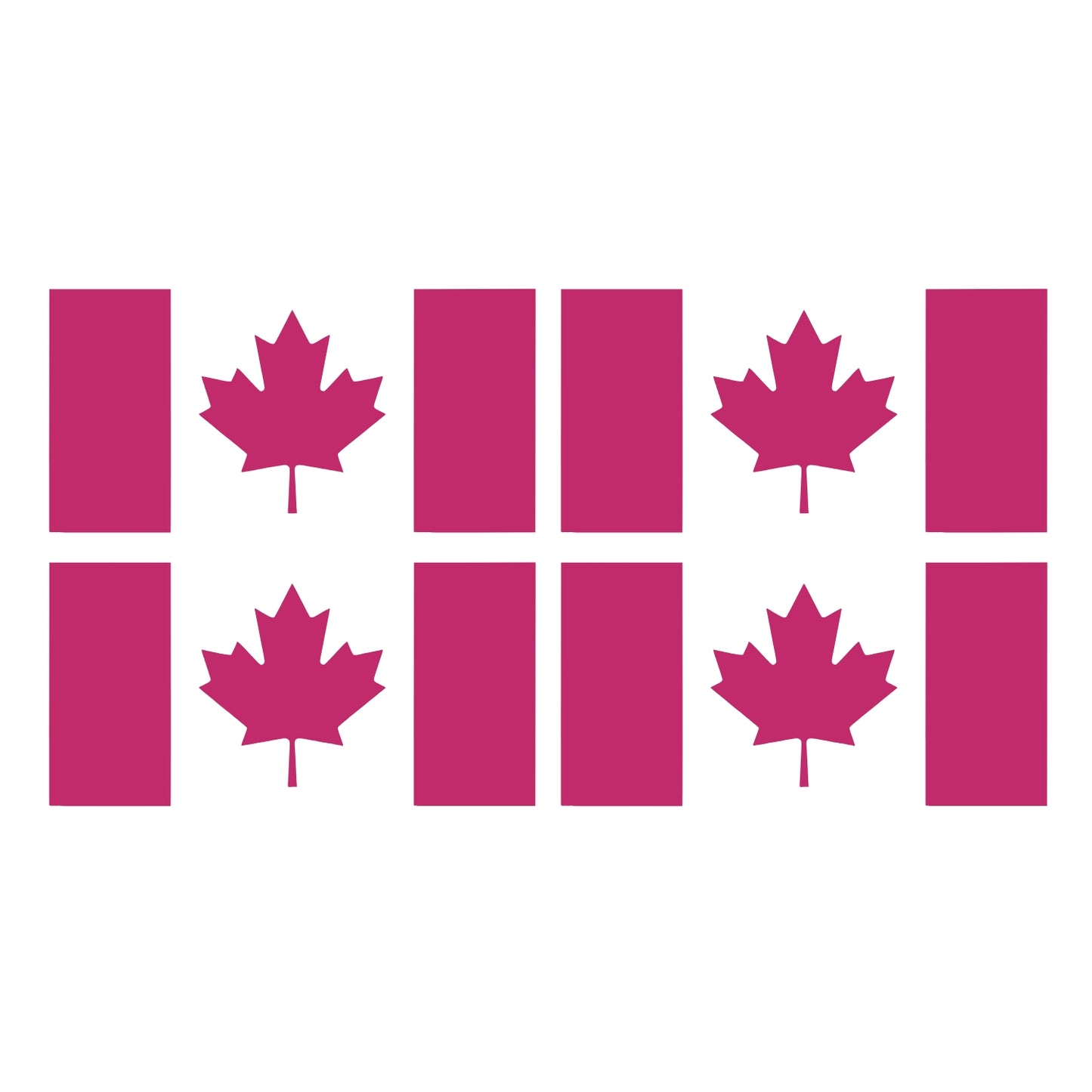 Four Pink Canada Flag Vinyl Decals