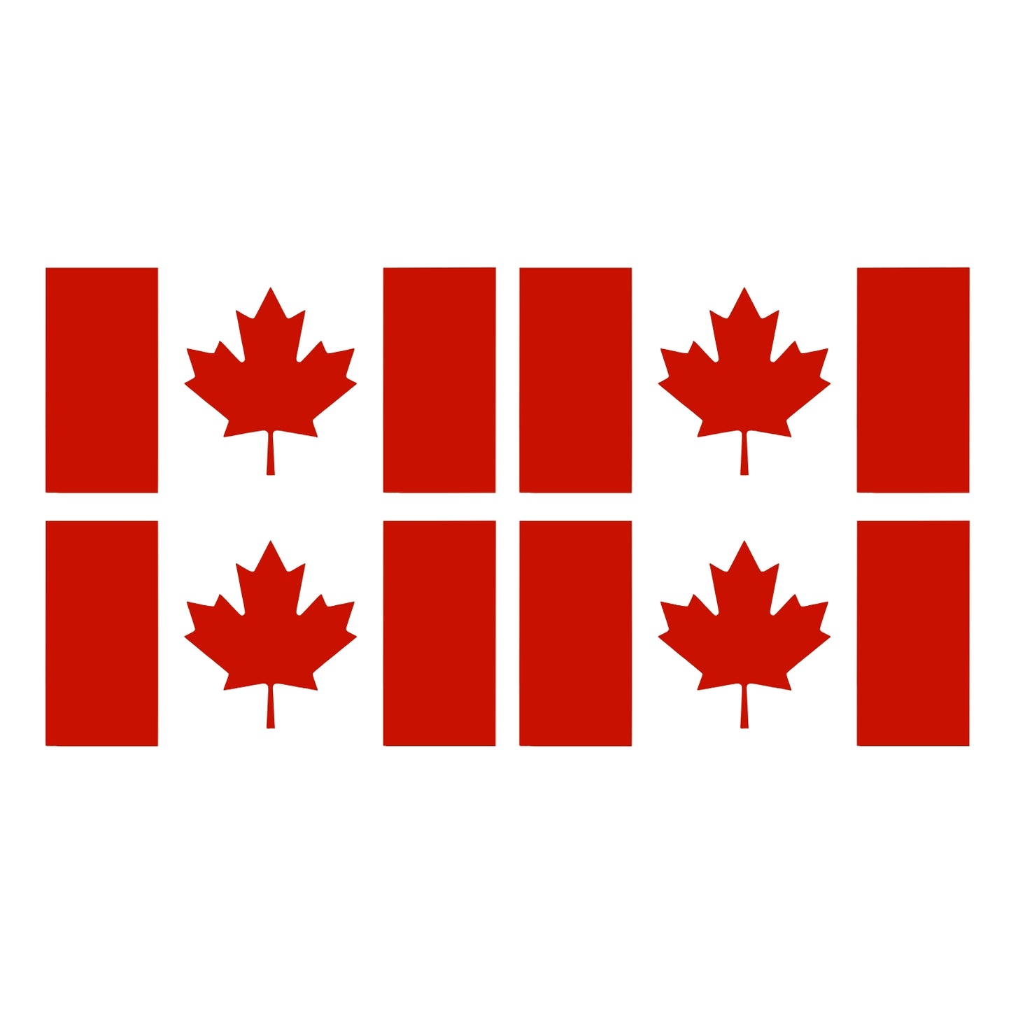 Four Red Canada Flag Vinyl Decals
