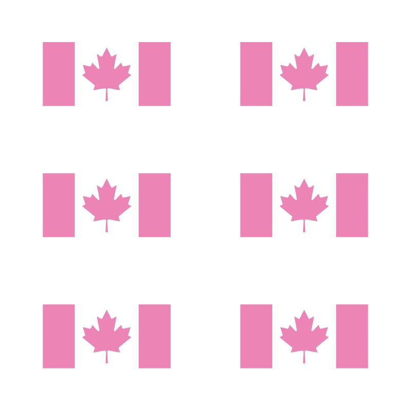 Canada Flag Vinyl Decal 6 Pack – Baby Pink