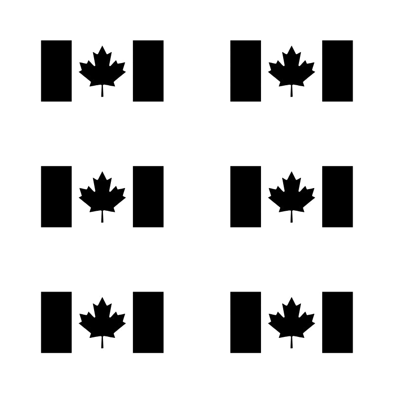 Canada Flag Vinyl Decal 6 Pack – Black Glossy