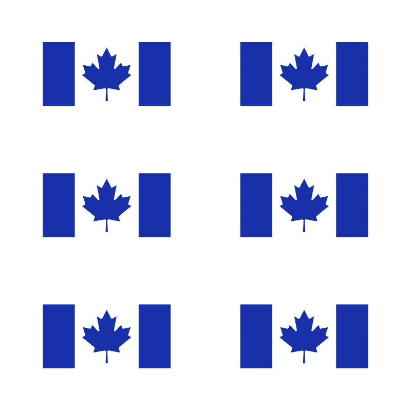 Canada Flag Vinyl Decal 6 Pack – Blue