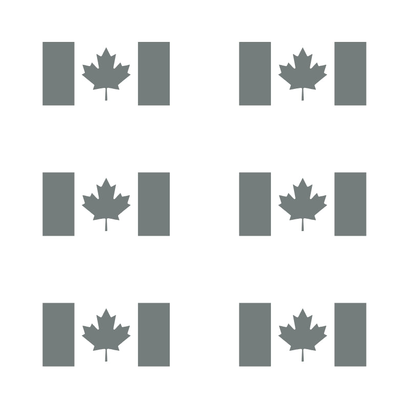 Canada Flag Vinyl Decal 6 Pack – Grey