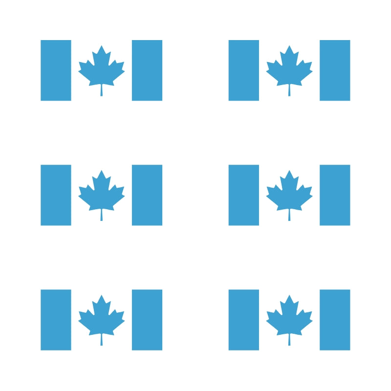 Canada Flag Vinyl Decal 6 Pack – Light Blue