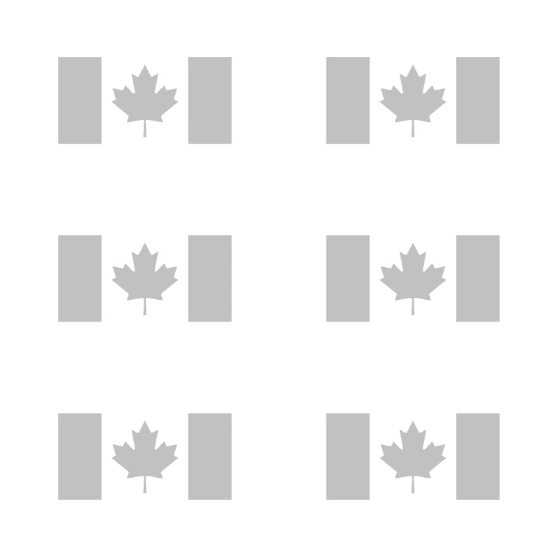 Canada Flag Vinyl Decal 6 Pack – Light Grey