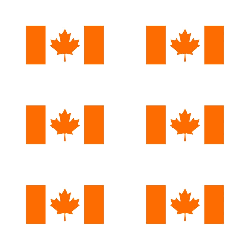 Canada Flag Vinyl Decal 6 Pack – Orange