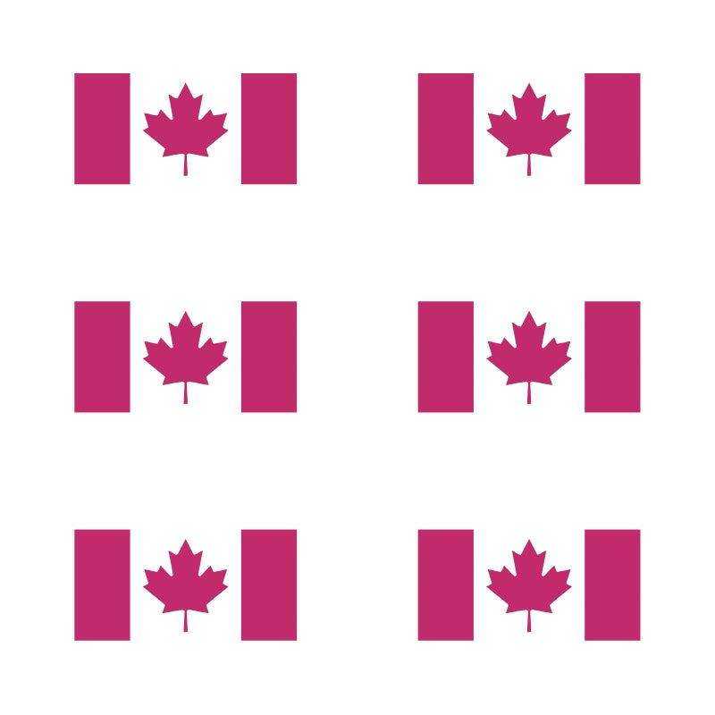 Canada Flag Vinyl Decal 6 Pack – Pink