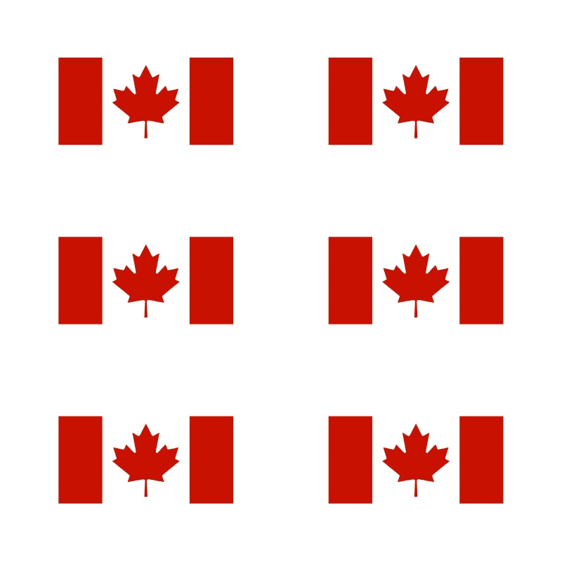 Canada Flag Vinyl Decal 6 Pack – Red