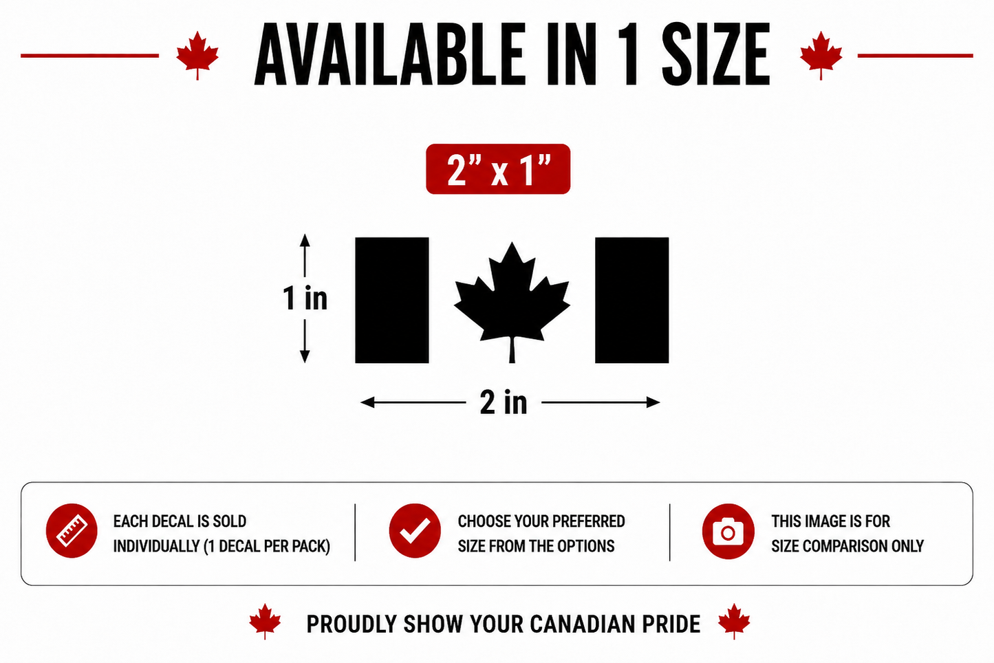 Canada Flag Vinyl Decal 6 Pack – 2x1 Size