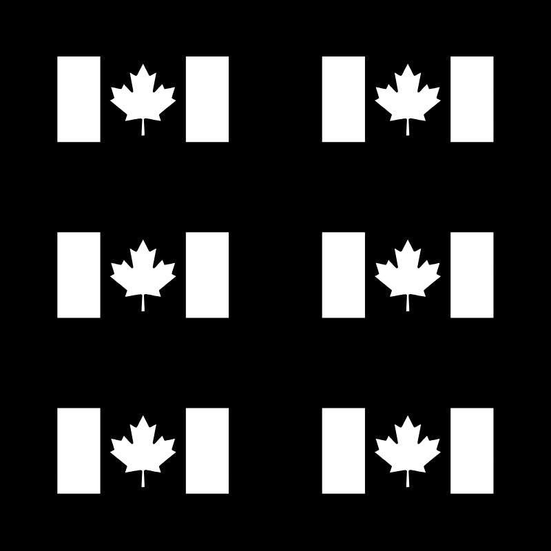 Canada Flag Vinyl Decal 6 Pack – White Glossy