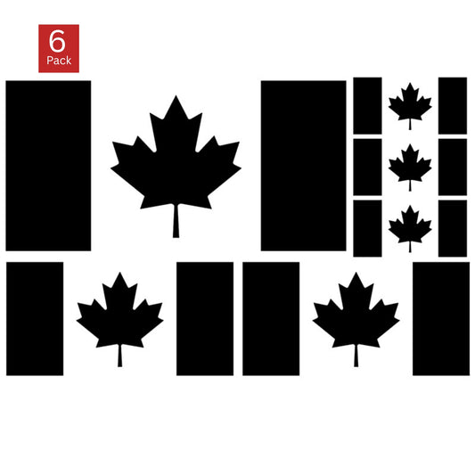 Canada Flag Vinyl Decal 6 Pack – Multi-Size Die-Cut Outdoor Stickers