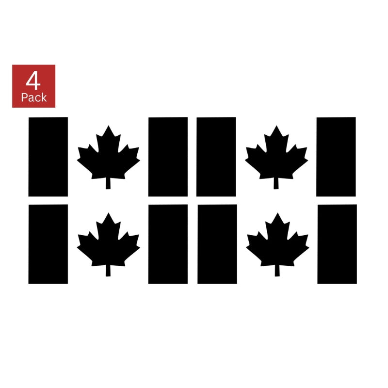 Canada Flag Vinyl Decal – Small Stem – 4 Pack