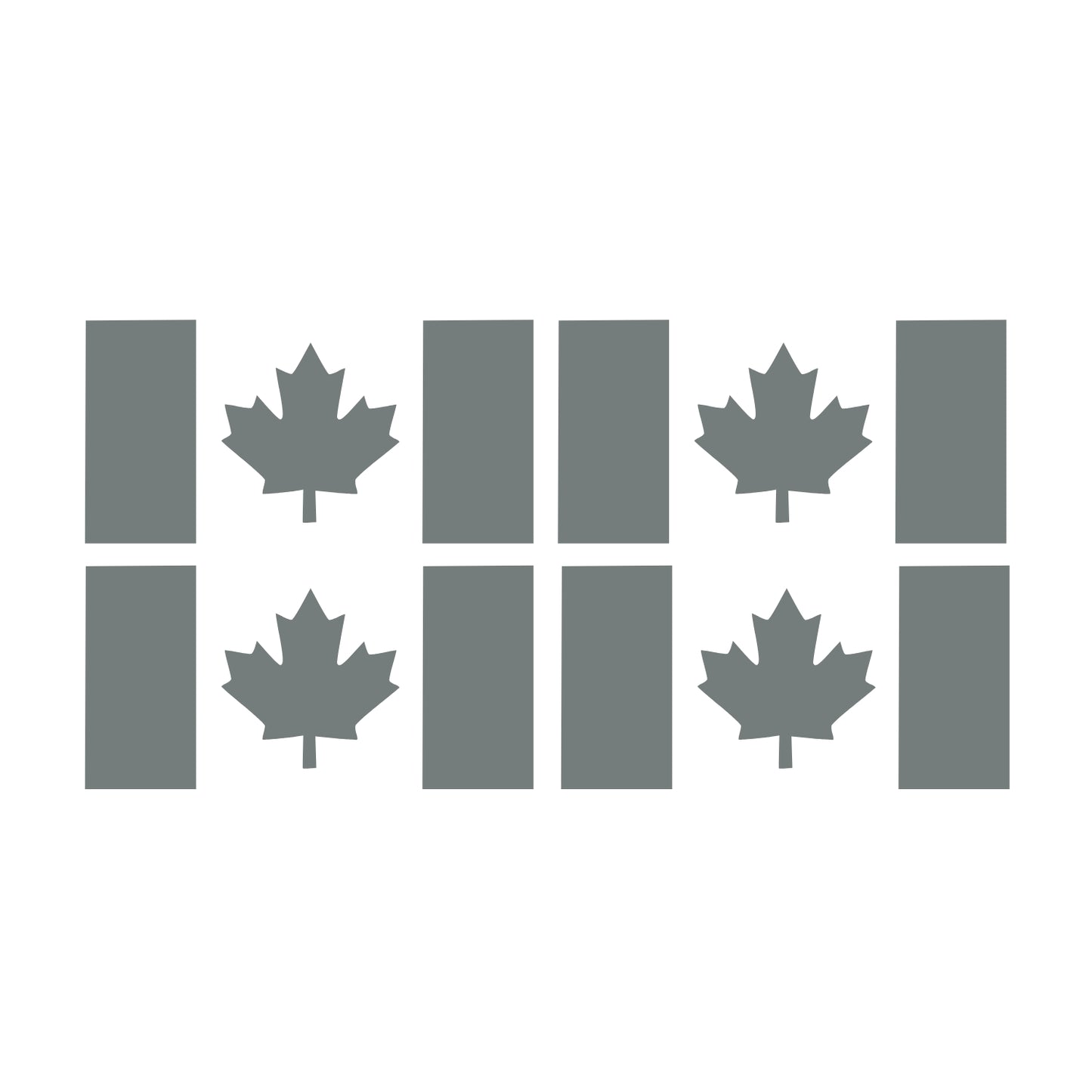 Canada Flag Vinyl Decal – Small Stem – Grey