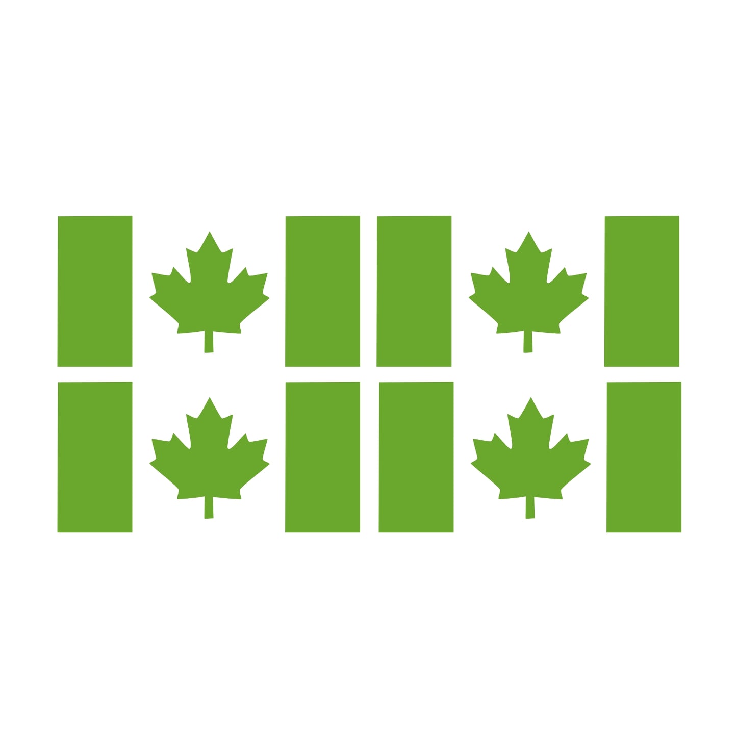Canada Flag Vinyl Decal – Small Stem – Lime Green