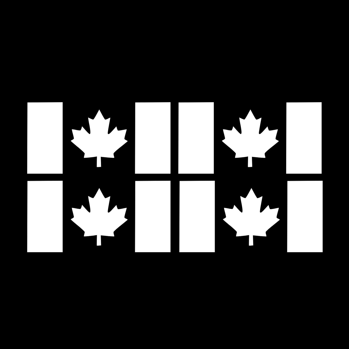 Canada Flag Vinyl Decal – Small Stem – Matte White