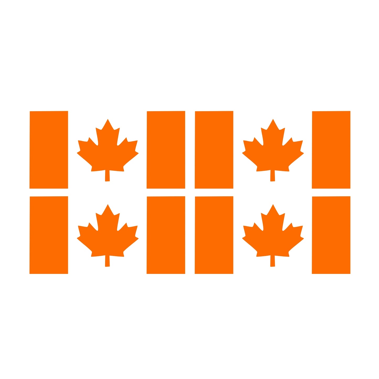 Canada Flag Vinyl Decal – Small Stem – Orange
