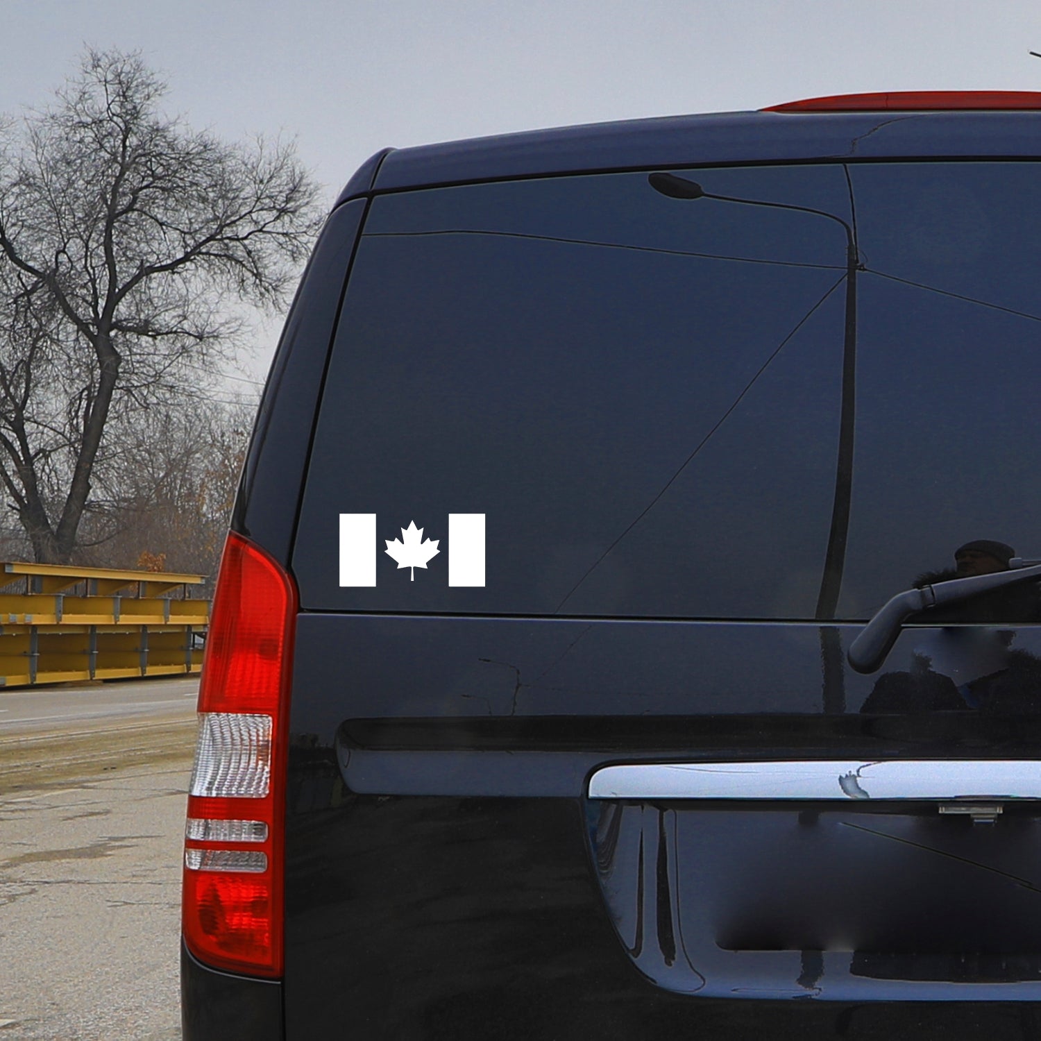 Canada Flag Vinyl Decal Applied to Rear Vehicle Window