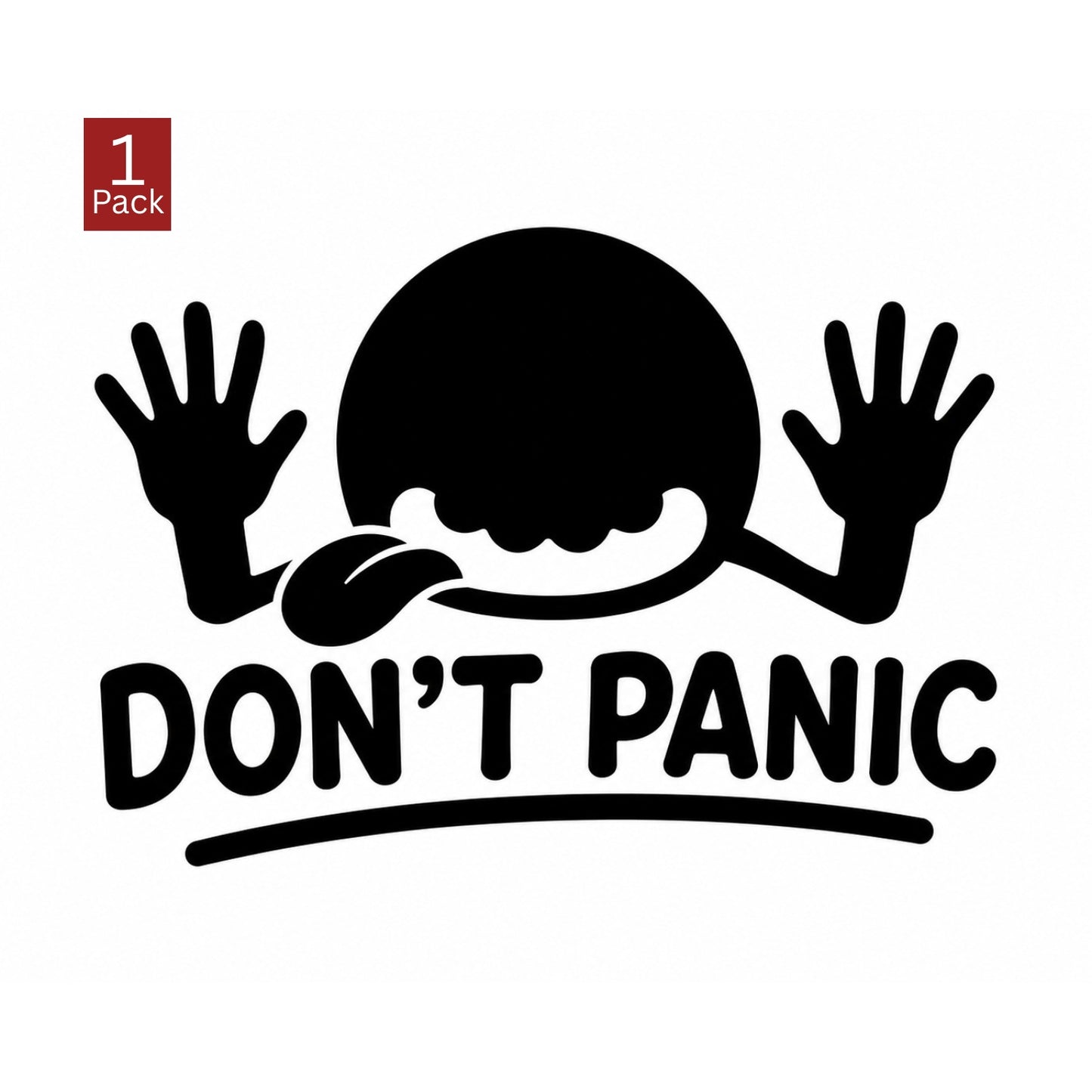 Don't Panic funny vinyl decal for car window