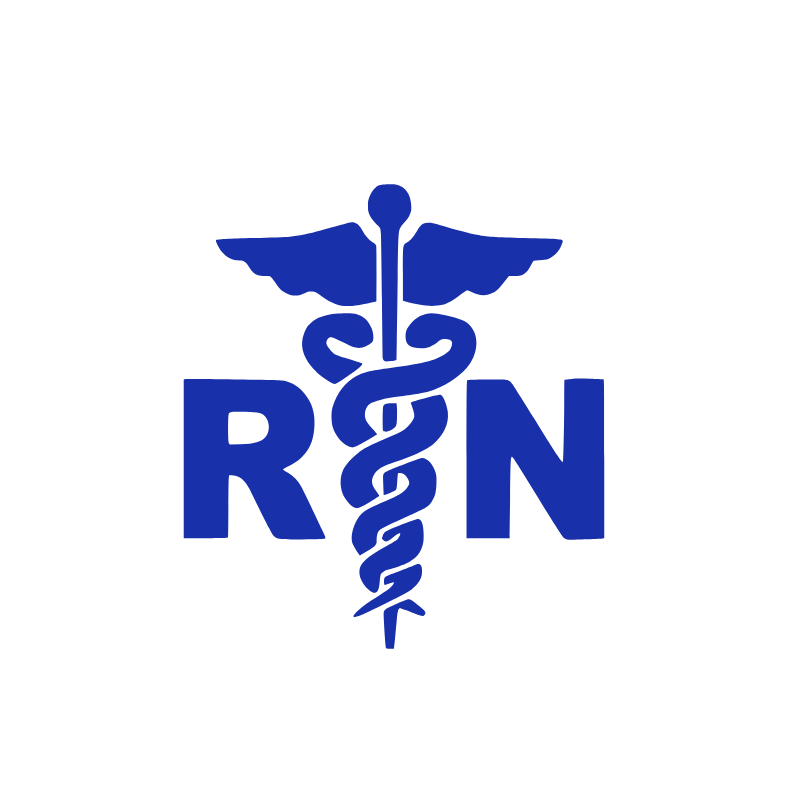 RN Vinyl Decal 1 Pack – Blue Registered Nurse Medical Symbol
